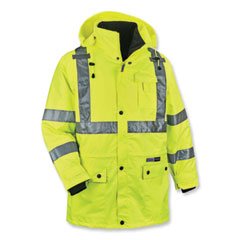 GloWear 8385 Class 3 Hi-Vis 4-in-1 Jacket, Small, Lime, Ships in 1-3 Business Days