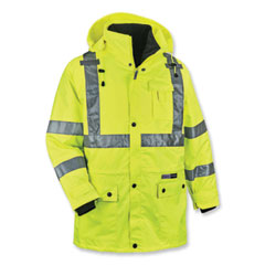 GloWear 8385 Class 3 Hi-Vis 4-in-1 Jacket, Medium, Lime, Ships in 1-3 Business Days