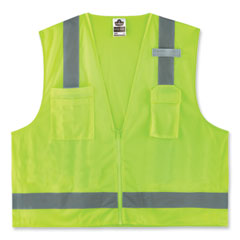 GloWear 8249Z-S Single Size Class 2 Economy Surveyors Zipper Vest, Polyester, X-Large, Lime, Ships in 1-3 Business Days