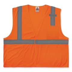 GloWear 8210HL-S Single Size Class 2 Economy Mesh Vest, Polyester, X-Small, Orange, Ships in 1-3 Business Days