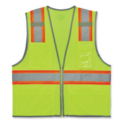 GloWear 8246Z-S Single Size Class 2 Two-Tone Mesh Vest, Polyester, X-Large, Lime, Ships in 1-3 Business Days