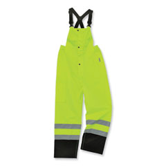 GloWear 8918BK Class E Hi-Vis Rain Bibs Black Bottom, Small, Lime, Ships in 1-3 Business Days