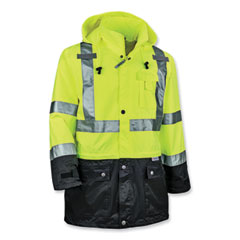 GloWear 8365BK Class 3 Hi-Vis Rain Jacket Black Bottom, Small, Lime, Ships in 1-3 Business Days