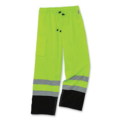 GloWear 8915BK Class E Hi-Vis Rain Pants Black Bottom, Small, Lime, Ships in 1-3 Business Days