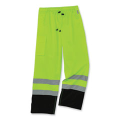 GloWear 8915BK Class E Hi-Vis Rain Pants Black Bottom, Medium, Lime, Ships in 1-3 Business Days