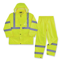 GloWear 8376K Lightweight HV Rain Suit, Large, Lime, Ships in 1-3 Business Days