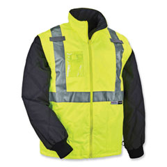 GloWear 8287 Class 2 Hi-Vis Jacket with Removable Sleeves, Small, Lime, Ships in 1-3 Business Days