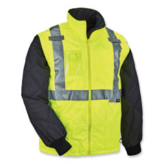 GloWear 8287 Class 2 Hi-Vis Jacket with Removable Sleeves, X-Large, Lime, Ships in 1-3 Business Days