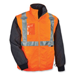 GloWear 8287 Class 2 Hi-Vis Jacket with Removable Sleeves, Large, Orange, Ships in 1-3 Business Days