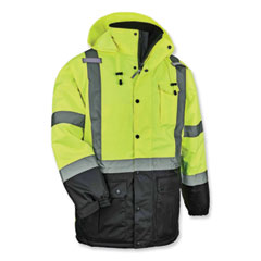 GloWear 8384 Class 3 Hi-Vis Quilted Thermal Parka, Small, Lime, Ships in 1-3 Business Days