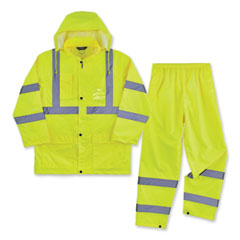 GloWear 8376K Lightweight HV Rain Suit, 2X-Large, Lime, Ships in 1-3 Business Days