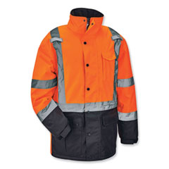 GloWear 8384 Class 3 Hi-Vis Quilted Thermal Parka, Small, Orange, Ships in 1-3 Business Days