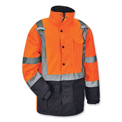 GloWear 8384 Class 3 Hi-Vis Quilted Thermal Parka, X-Large, Orange, Ships in 1-3 Business Days