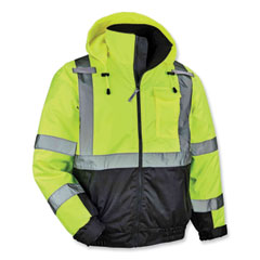 GloWear 8377 Class 3 Hi-Vis Quilted Bomber Jacket, Lime, 2X-Large, Ships in 1-3 Business Days