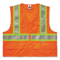 GloWear 8235ZX Class 2 Two-Tone X-Back Vest, Polyester, Large/X-Large, Orange, Ships in 1-3 Business Days