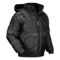 GloWear 8377EV Non-Certified Hi-Vis Quilted Bomber Jacket, Black, Large, Ships in 1-3 Business Days