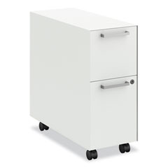 Fuse Mobile Slim Pedestal File, Left/Right, 2-Drawers: Box/File, Letter, Designer White, 10x23.25x21, Ships in 7-10 Bus Days