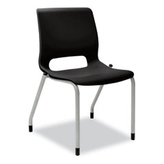 Motivate Four-Leg Stacking Chair, Supports 300 lb, 18" Seat Ht, Onyx Seat/Back, Platinum Base, 2/CT, Ships in 7-10 Bus Days