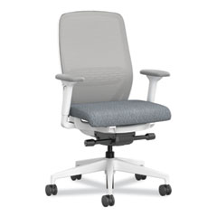 Nucleus Recharge Task Chair, Up to 300lb, 16.63" to 21.13" Seat Ht, Basalt Seat, Fog Back, White Base, Ships in 7-10 Bus Days