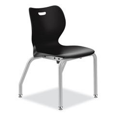 SmartLink Four-Leg Chair, Up to 300 lb, 16" Seat Height, Black Seat/Back, Platinum Base, 4/Carton, Ships in 7-10 Bus Days