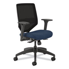 Solve Series Mesh Back Task Chair, Up to 300 lb, 18" to 23" Seat Height, Navy Seat, Black Back/Base, Ships in 7-10 Bus Days