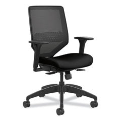 Solve Series Mesh Back Task Chair, Up to 300 lb, 18" to 23" Seat Height, Black Seat/Back/Base, Ships in 7-10 Bus Days