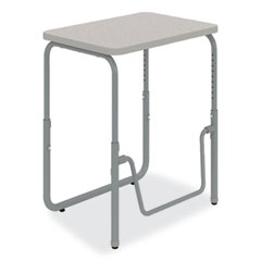 AlphaBetter 2.0 Height-Adjust Student Desk w/Pendulum Bar, 27.75 x 19.75 x 22 to 30, Pebble Gray, Ships in 1-3 Business Days