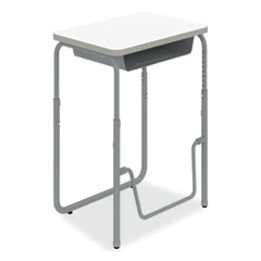 AlphaBetter 2.0 Height-Adjust Student Desk with Pendulum Bar, 27.75 x 19.75 x 29 to 43, Dry Erase, Ships in 1-3 Business Days