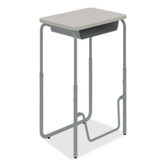 AlphaBetter 2.0 Height-Adjust Student Desk w/Pendulum Bar, 27.75 x 19.75 x 29 to 43, Pebble Gray, Ships in 1-3 Business Days