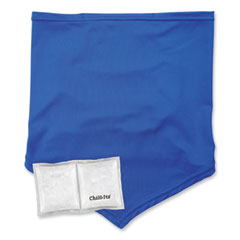 Chill-Its 6482 Cooling Neck Gaiter Bandana Pocket Kit, Polyester/Spandex, Small/Medium, Blue, Ships in 1-3 Business Days