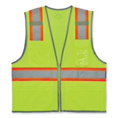 GloWear 8246Z-S Single Size Class 2 Two-Tone Mesh Vest, Polyester, 2X-Large, Lime, Ships in 1-3 Business Days