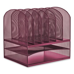 Onyx Desk Organizer w/Two Horizontal and Six Upright Sections,Letter Size, 13.25 x 11.5 x 13, Wine,Ships in 1-3 Business Days