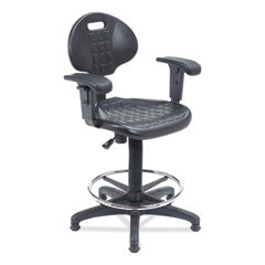 6700 Series Polyurethane Adj Height Task Chair w/Arms, Supports 300lb, 22"-32" Seat Ht, Black Seat/Base,Ships in 1-3 Bus Days