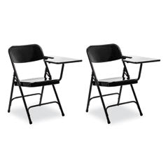 5200 Series Left-Side Tablet-Arm Folding Chair, Supports 480 lb, 17.25" Seat Height, Black, 2/Carton, Ships in 1-3 Bus Days