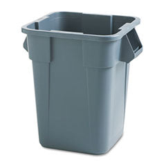 Square Brute Container, 40 gal, Polyethylene, Gray