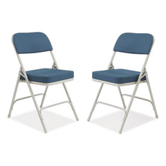 3200 Series Fabric Dual-Hinge Folding Chair, Supports 300 lb, Regal Blue Seat/Back, Gray Base, 2/CT, Ships in 1-3 Bus Days