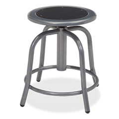 6800 Series Height Adj Metal Seat Swivel Stool, Supports 300 lb, 18"-24" Seat Ht, Black Seat, Gray Base,Ships in 1-3 Bus Days