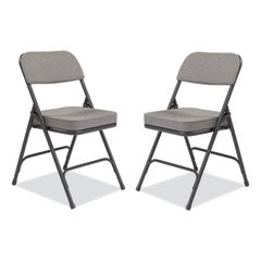 3200 Series Fabric Dual-Hinge Folding Chair, Supports 300 lb, Charcoal Seat/Back, Black Base, 2/CT, Ships in 1-3 Bus Days