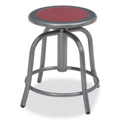 6800 Series Height Adj Metal Seat Swivel Stool, Supports 300lb, 18"-24" Seat Ht,Burgundy Seat/Gray Base,Ships in 1-3 Bus Days