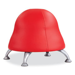 Runtz Ball Chair, Backless, Supports Up to 250 lb, Red Vinyl Seat, Silver Base, Ships in 1-3 Business Days