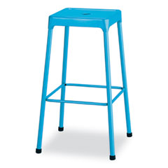 Steel Bar Stool, Backless, Supports Up to 275 lb, 29" Seat Height, BabyBlue Seat, BabyBlue Base, Ships in 1-3 Business Days