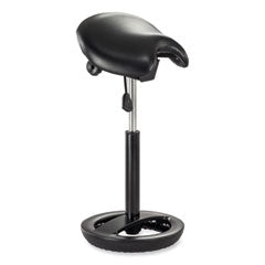 Twixt Extended-Height Saddle Seat Stool, Backless, Supports 300lb, 22.9" to 32.7" High Black Seat, Ships in 1-3 Business Days