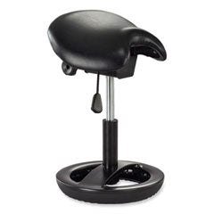 Twixt Sitting-Height Saddle Seat Stool, Backless, Max 300lb, 19" to 24" High Seat,Black Seat/Base, Ships in 1-3 Business Days