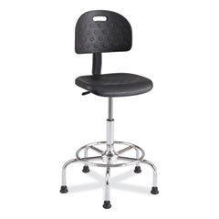 Workfit Economy Industrial Chair, Up to 400 lb, 22" to 30" High Black Seat/Back, Silver Base, Ships in 1-3 Business Days