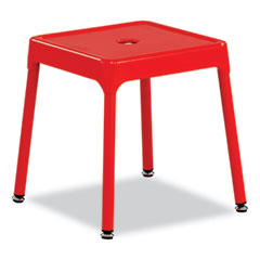 Steel Guest Stool, Backless, Supports Up to 275 lb, 15" to 15.5" Seat Height, Red Seat/Base, Ships in 1-3 Business Days