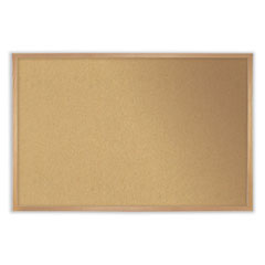 Natural Cork Bulletin Board with Frame, 36 x 24, Tan Surface, Natural Oak Frame, Ships in 7-10 Business Days