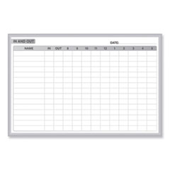 In/Out Magnetic Whiteboard, 36 x 24, White/Gray Surface, Satin Aluminum Frame, Ships in 7-10 Business Days