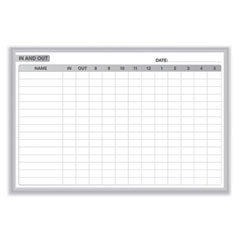 In/Out Magnetic Whiteboard, 96.5 x 48.5, White/Gray Surface, Satin Aluminum Frame, Ships in 7-10 Business Days