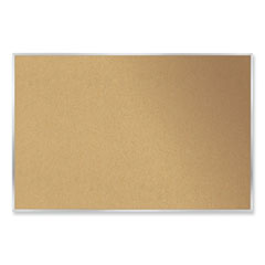 Aluminum-Frame Natural Corkboard, 46.5 x 36, Tan Surface, Satin Aluminum Frame, Ships in 7-10 Business Days