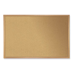 Natural Cork Bulletin Board with Frame, 46.5 x 36, Tan Surface, Natural Oak Frame, Ships in 7-10 Business Days